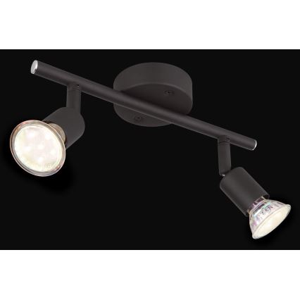 Globo - LED Spotlight 2xGU10/3W/230V black