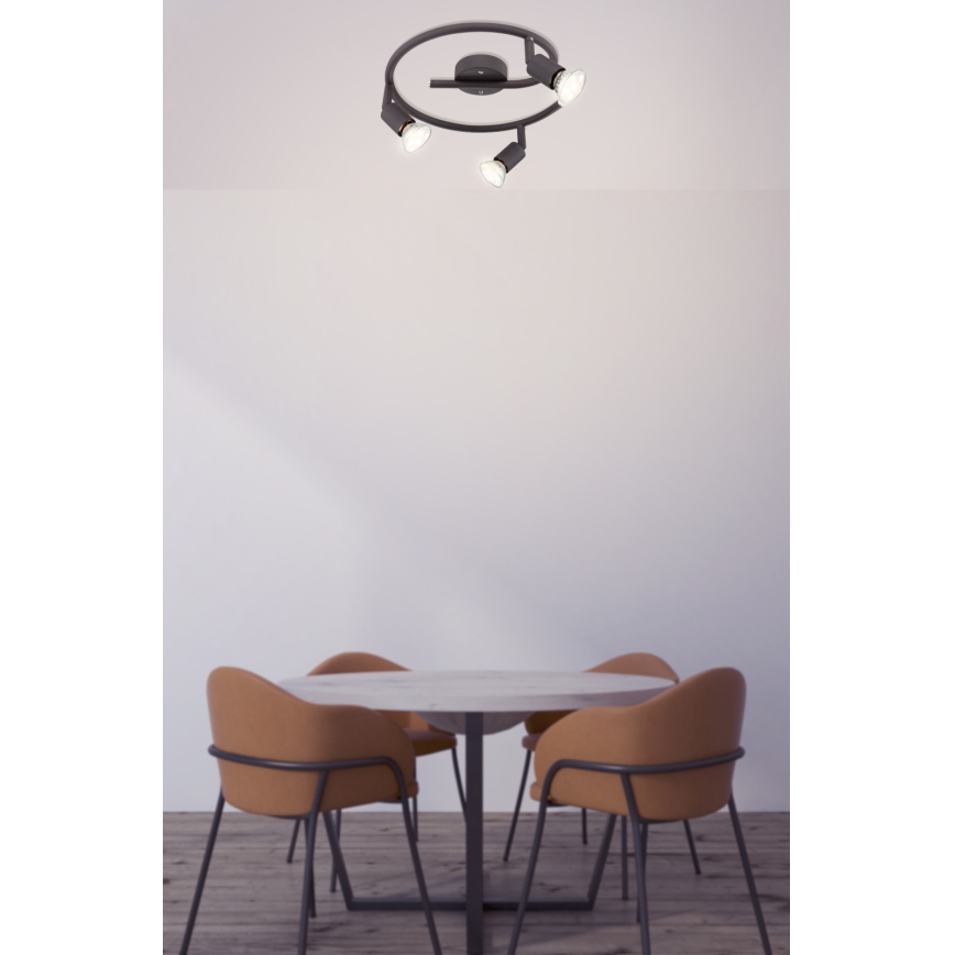 Globo - LED Spotlight 3xGU10/3W/230V black