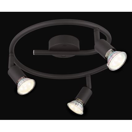 Globo - LED Spotlight 3xGU10/3W/230V black