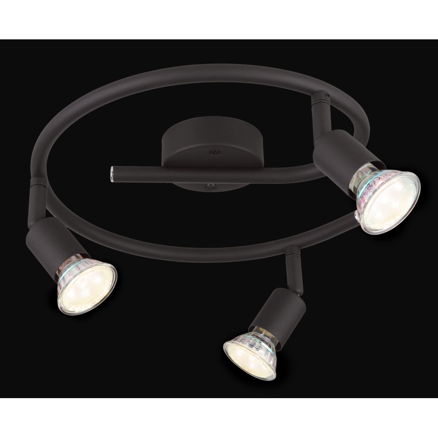 Globo - LED Spotlight 3xGU10/3W/230V black