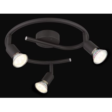 Globo - LED Spotlight 3xGU10/3W/230V black