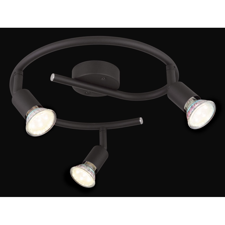 Globo - LED Spotlight 3xGU10/3W/230V black