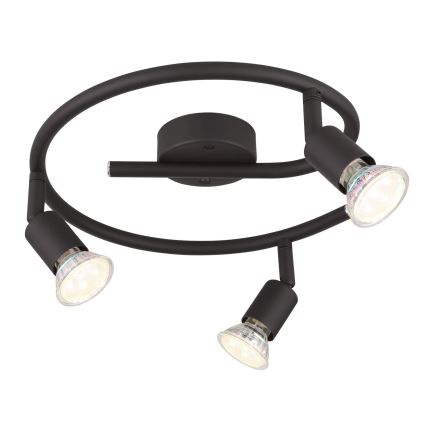 Globo - LED Spotlight 3xGU10/3W/230V black