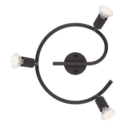 Globo - LED Spotlight 3xGU10/3W/230V black