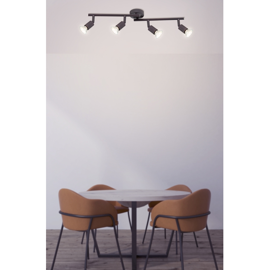 Globo - LED Spotlight 4xGU10/3W/230V black
