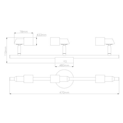 Globo - LED Spotlight 3xGU10/3W/230V