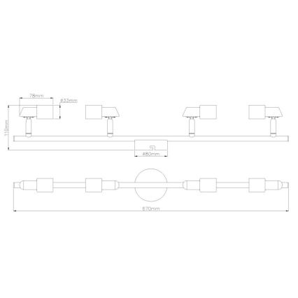 Globo - LED Spotlight 4xGU10/3W/230V