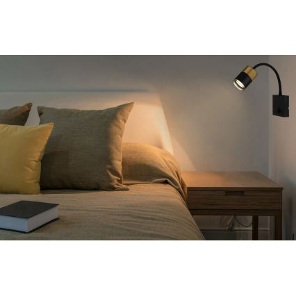 Globo - Wall spotlight 1xGU10/25W/230V black/gold