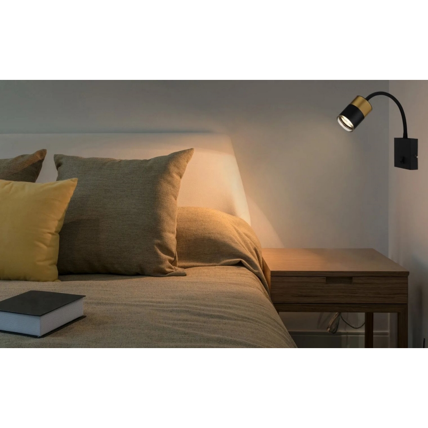Globo - Wall spotlight 1xGU10/25W/230V black/gold