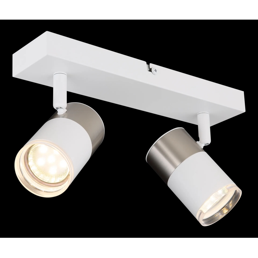 Globo - Spotlight 2xGU10/25W/230V white/matte chrome