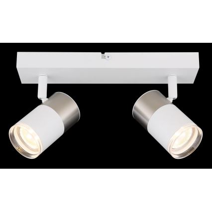 Globo - Spotlight 2xGU10/25W/230V white/matte chrome