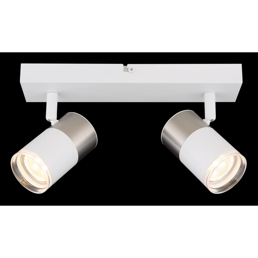 Globo - Spotlight 2xGU10/25W/230V white/matte chrome