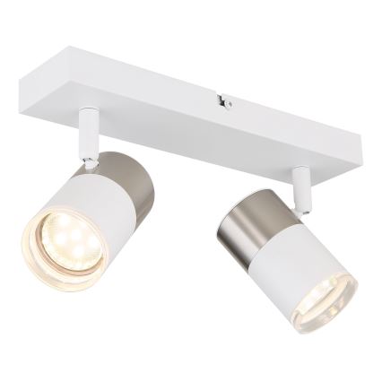 Globo - Spotlight 2xGU10/25W/230V white/matte chrome