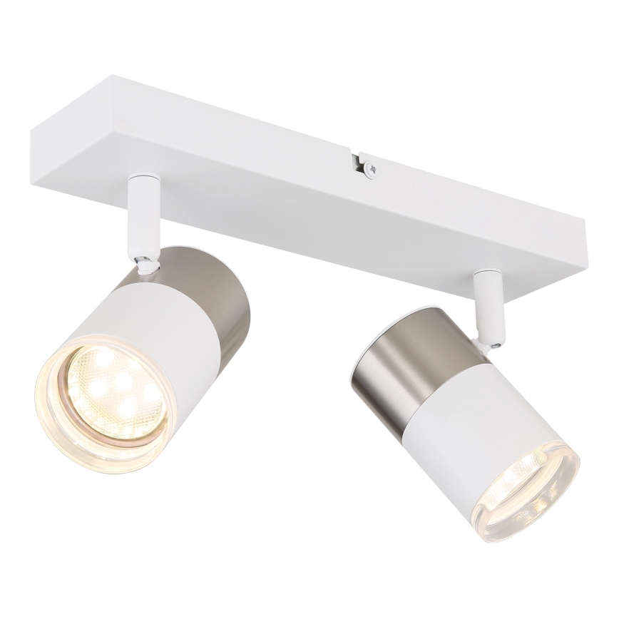 Globo - Spotlight 2xGU10/25W/230V white/matte chrome