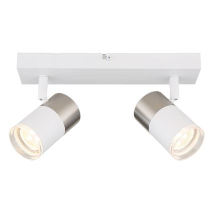 Globo - Spotlight 2xGU10/25W/230V white/matte chrome