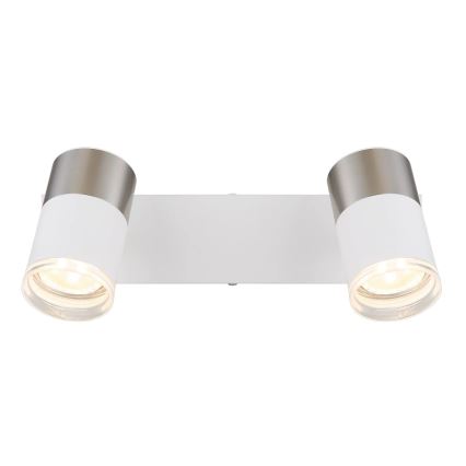 Globo - Spotlight 2xGU10/25W/230V white/matte chrome