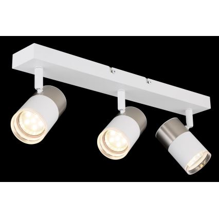Globo - Spotlight 3xGU10/25W/230V white/matte chrome