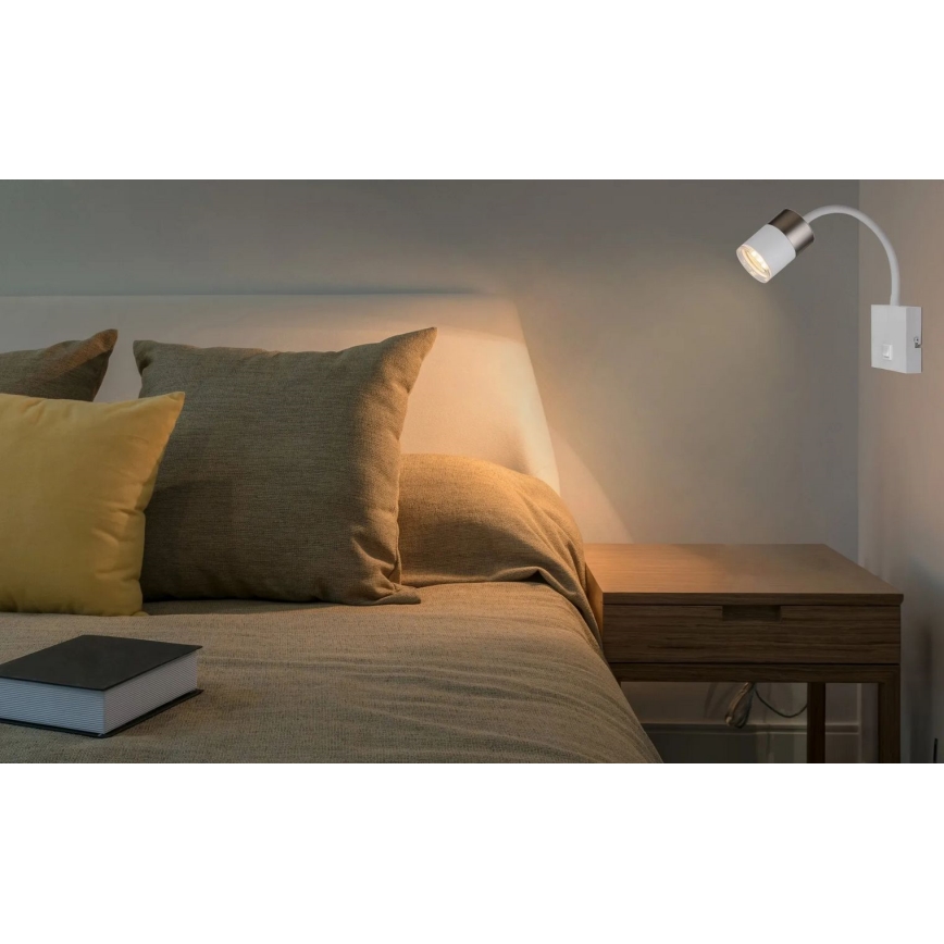 Globo - Wall spotlight 1xGU10/25W/230V white/matte chrome
