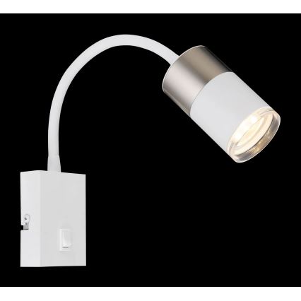 Globo - Wall spotlight 1xGU10/25W/230V white/matte chrome