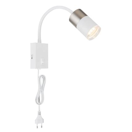 Globo - Wall spotlight 1xGU10/25W/230V white/matte chrome