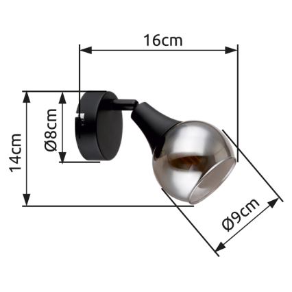 Globo - Wall spotlight 1xE14/40W/230V black