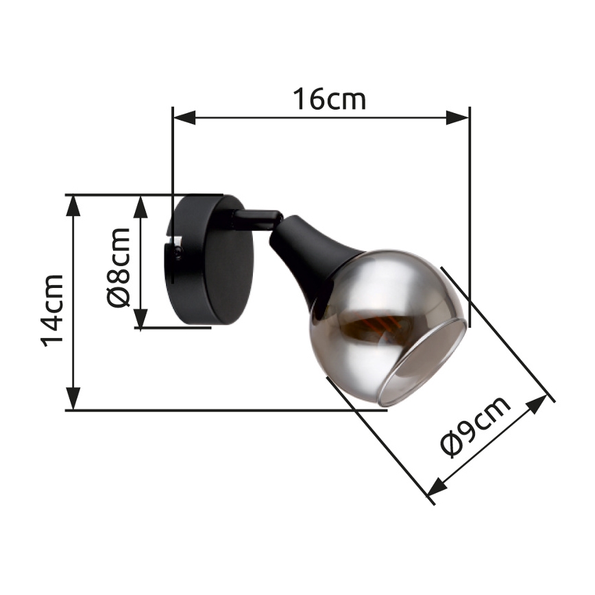 Globo - Wall spotlight 1xE14/40W/230V black