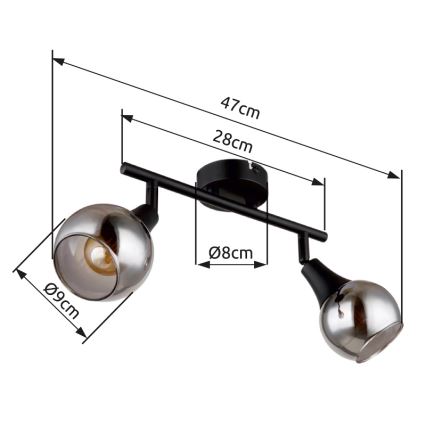 Globo - Spotlight 2xE14/40W/230V black