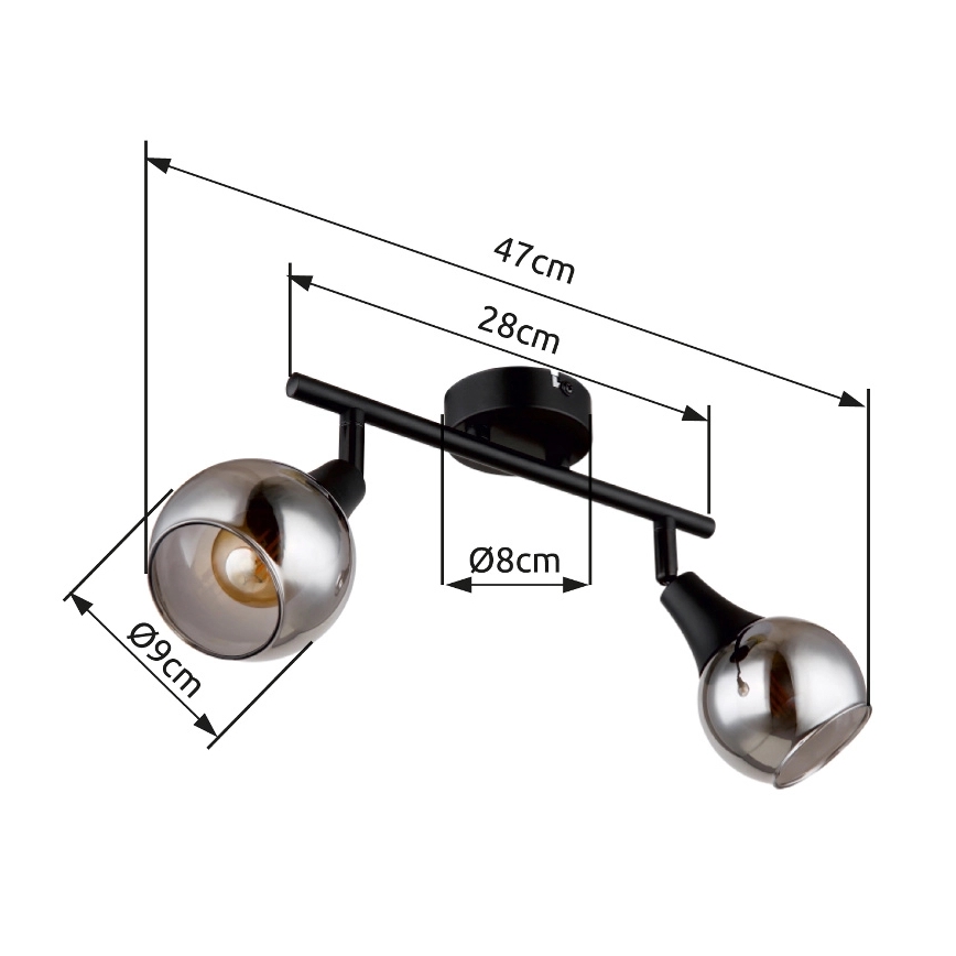 Globo - Spotlight 2xE14/40W/230V black
