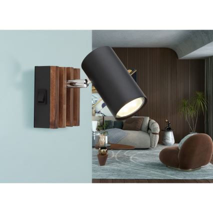 Globo - Wall spotlight 1xGU10/25W/230V black