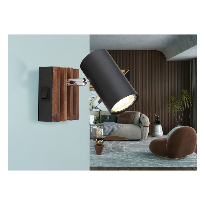 Globo - Wall spotlight 1xGU10/25W/230V black