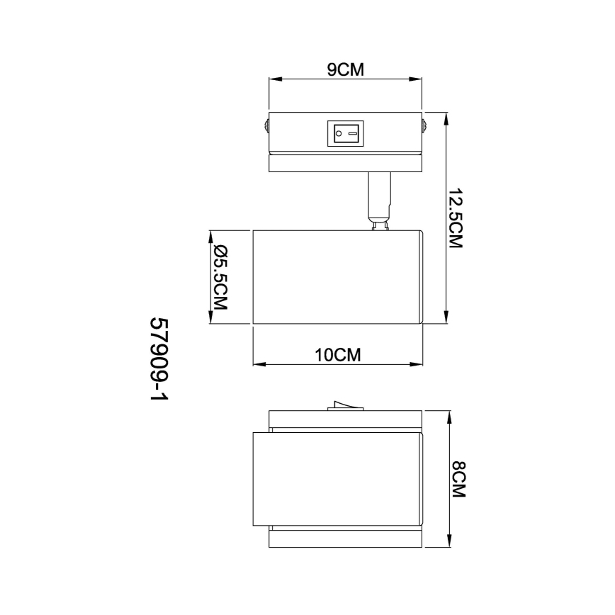 Globo - Wall spotlight 1xGU10/25W/230V black