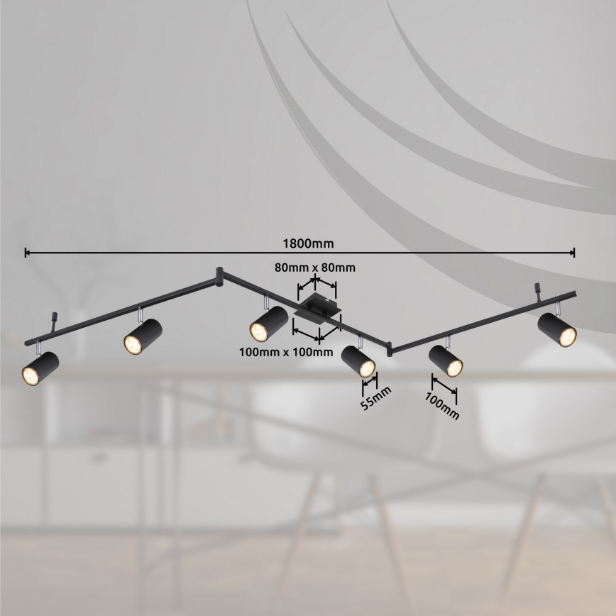 Globo - Spotlight 6xGU10/35W/230V black