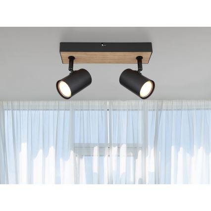 Globo - Spotlight 2xGU10/35W/230V black/brown