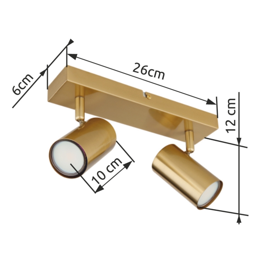 Globo - Spotlight 2xGU10/35W/230V gold