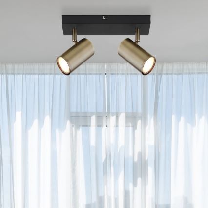 Globo - Spotlight 2xGU10/35W/230V black/brass