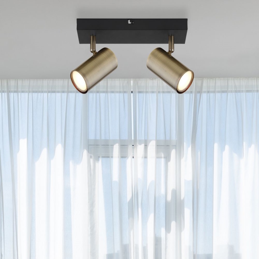 Globo - Spotlight 2xGU10/35W/230V black/brass