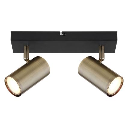 Globo - Spotlight 2xGU10/35W/230V black/brass