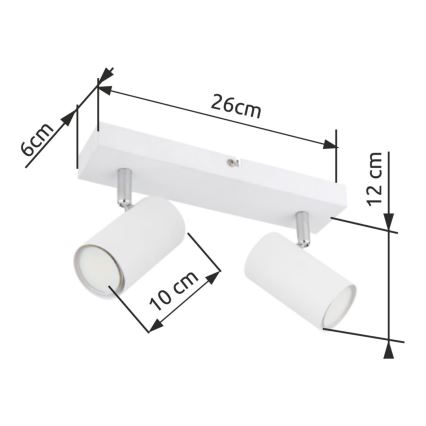 Globo - Spotlight 2xGU10/35W/230V white