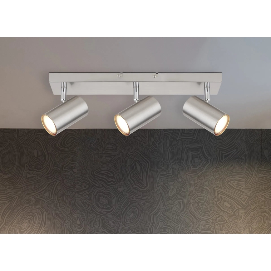 Globo - 3x GU10 Spotlight, 35W/230V, Matte Chrome