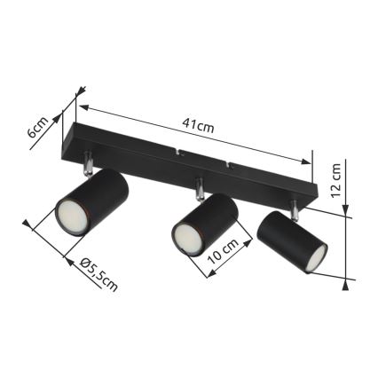 Globo - Spotlight 3xGU10/35W/230V black