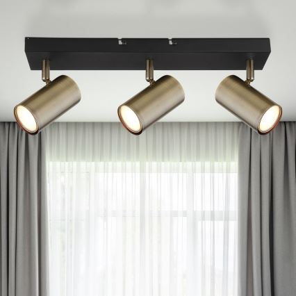 Globo - Spotlight 3xGU10/35W/230V black/brass