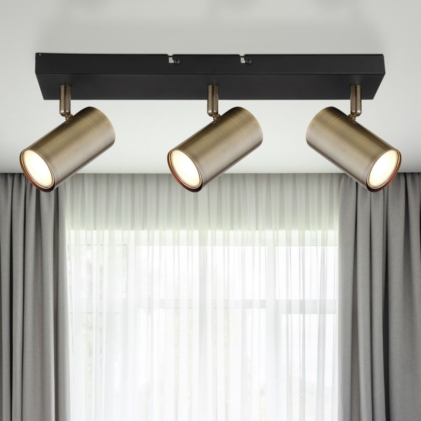 Globo - Spotlight 3xGU10/35W/230V black/brass