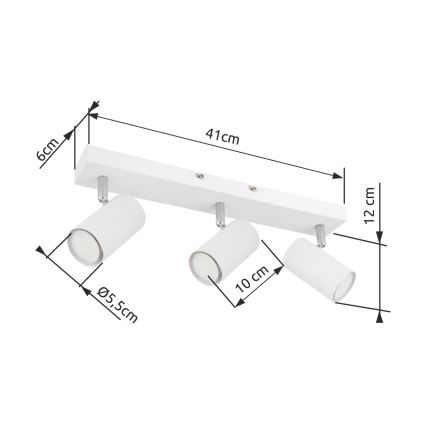 Globo - Spotlight 3xGU10/35W/230V white