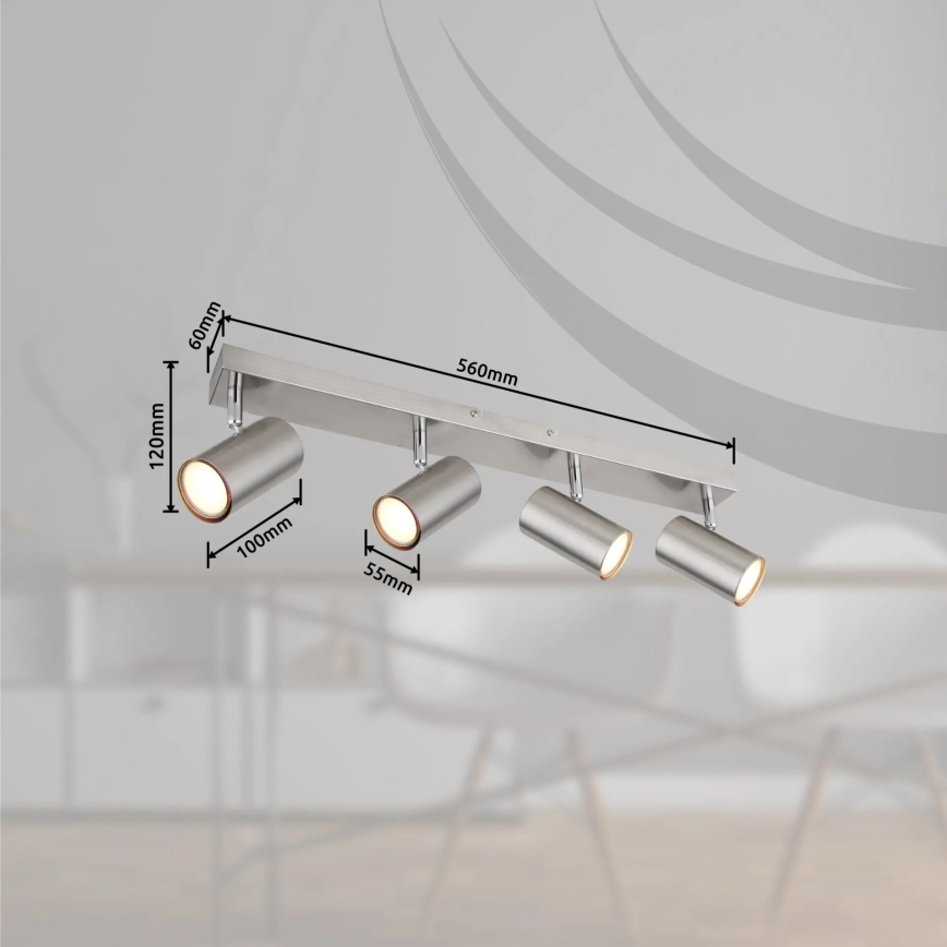 Globo - Spotlight 4xGU10/25W/230V matte chrome