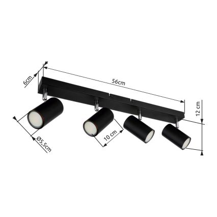 Globo - Spotlight 4xGU10/35W/230V black