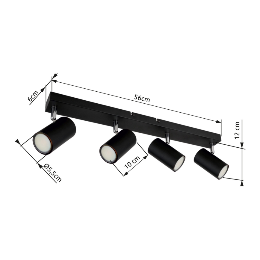 Globo - Spotlight 4xGU10/35W/230V black