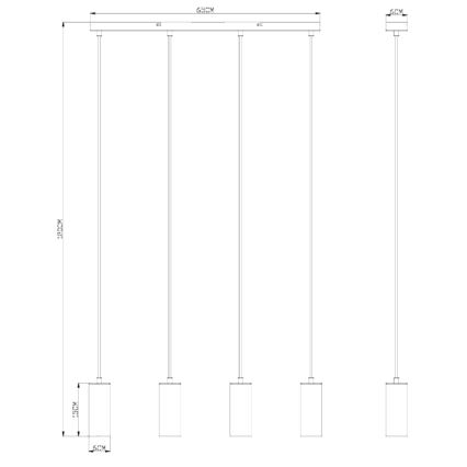 Globo - Chandelier on a string 4xGU10/35W/230V black