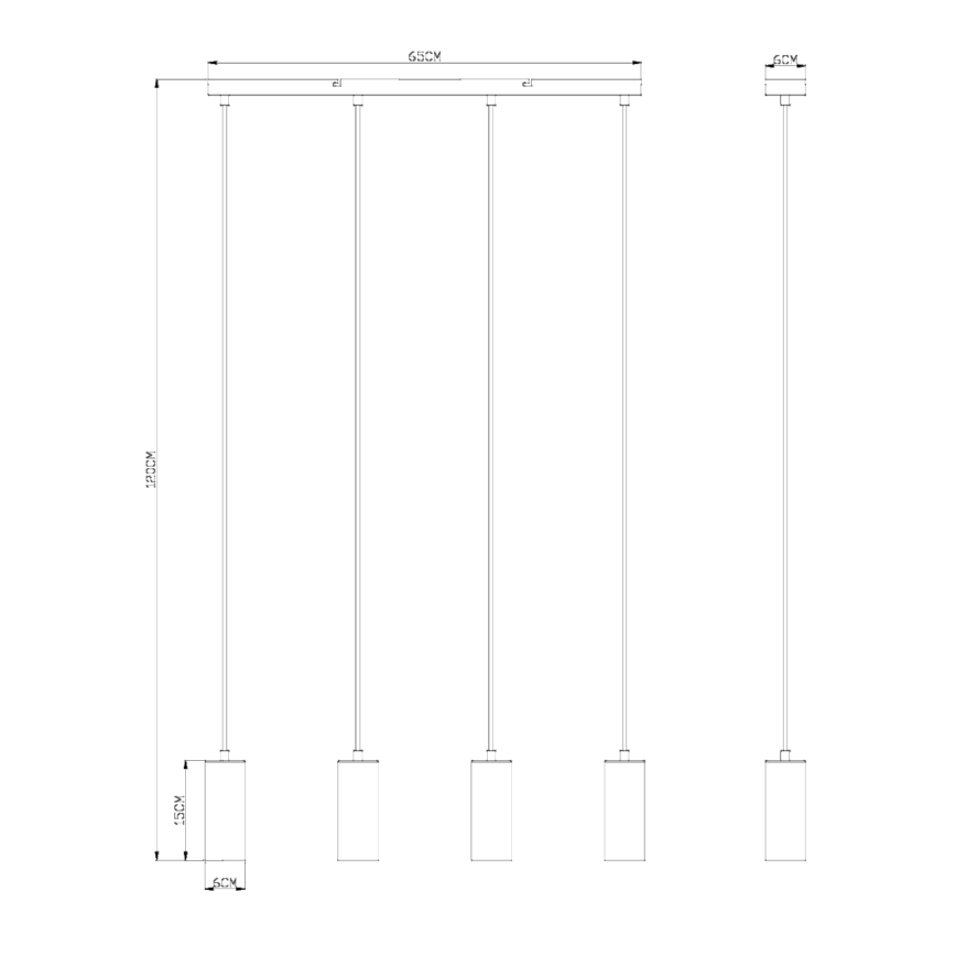 Globo - Chandelier on a string 4xGU10/35W/230V black