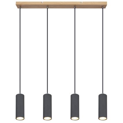 Globo - Chandelier on a string 4xGU10/35W/230V grey/brown