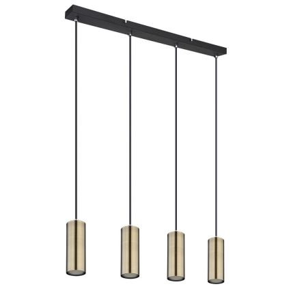 Globo - Chandelier on a string 4xGU10/35W/230V black/brass